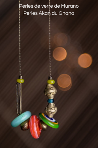 Perles de verre de Murano, perles Akan du Ghana